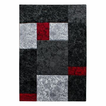 Hawaii Blöcke teppich kurzflor rechteckig 140x200cm rot
