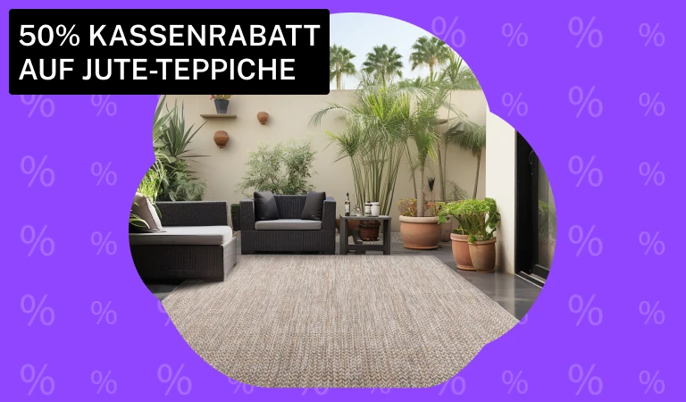 Rabatt auf Jute-Teppiche